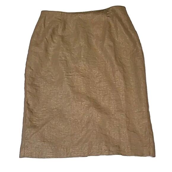 Spiegel Gold Pencil Skirt - Size 6 - Picture 1 of 8